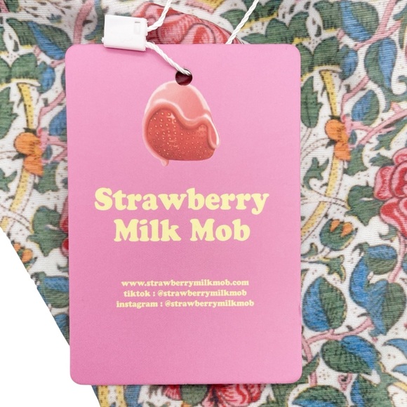 NWT Strawberry Milk Mob Lemon Vine Bikini Bottom Size Large Cheeky Floral Swim - Picture 11 of 15